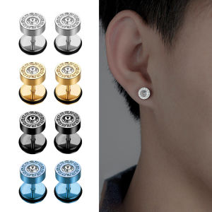 1 Pairs Stainless Steel Screw Back Earrings Stud for Men WomenHypoallergenic Round Barbell Earrings