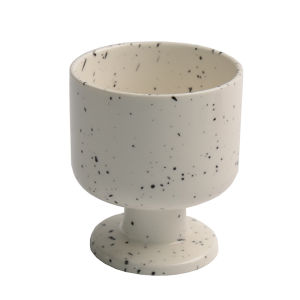 Oakliving Nordic Style High Footed Beer Mug Ice Cream Cup Milk Cup Spill Ink Small  Style Ceramic Cup for Adults