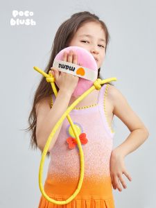 Cute Original Design Small Pink Puff Crossbody Bag for Girls Childrens Outing Bag Casual Style Baby Clothes And Accessories