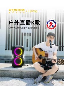 Wireless Bluetooth Speaker T9pro by Weijing Large Volume Outdoor Portable Square Dance Sound System with Dual Microphones