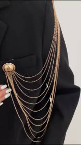 Ingemark | Ingemark Exaggerated Multi-layer Metal Tassel Pendant Brooch Women 2026 New Trend Suit Shirt Pin Couple Jewelry Accessories Gift