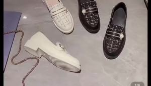 【Local Shipping】Korea Fashion Loafers For Women Casual Leather Loafers Beige Leather Shoes