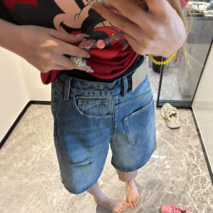 High-waisted Short Hotpants 5 Sections Loose And Slimming Ladies High-end Spring-summer Slim Denim with Convenient Pockets