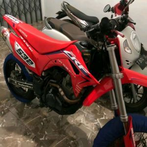 decal stiker supermoto crf 150 l merah glossy free laminasi