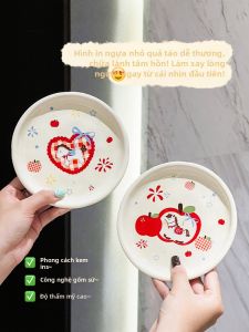 XIAOHUANGLU | Bộ Đĩa Sứ Thiết Kế Mới Hình Ngựa Dễ Thương Cho Bàn Ăn Chứa Cặn và Xương
