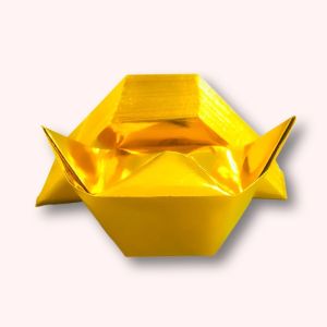 Handmade Golden Yuanbao Paper Semi-Finished Product 1000 Pieces Packaged Fold-Free Corner Cut Tin Foil Paper for Crafts Business