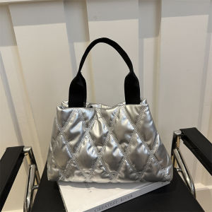 Large Capacity down Jacket Tote Bag 2024 Autumn New Arrival Hand Shoulder Bag Lightweight Quilted Commuter Hand-Carrying Bag Tide