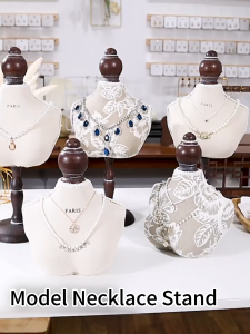 Necklace Display Mannequin Bust Jewelry Pendant Stand for Live Stream Shop Display Decor