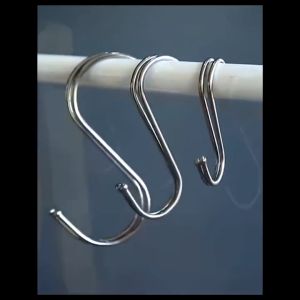 🔥Hutyet👍 10pcs Stainless Steel S Shaped Hook Multifunction Metal Hanging Hook Clothing Hanger Clasp Holder Kitchen Bathroom Storage Tools
