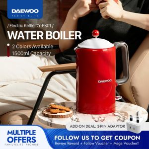 Korean DAEWOO Classic Stainless Steel Electric Kettle (1.5L) Smart Temperature Control DY-EK01-M