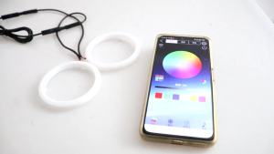 KEVANLY | 2in1 Angel Eyes 100mm 80mm 70mm 60mm Symphony Halo Ring DRL Headlight for Car Motorcycle Decorative Light 9-30V APP Control RGB