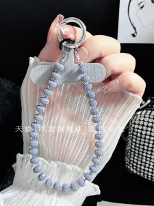 Fancy Crystal Phone Chain Pendant Gray Macaron Color Womens Glass Rhinestone New Arrival Mobile Phone Lanyard Key Pendants Bag Lanyard Pendant Classy Wrist Strap Beaded Card Back Clip