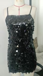 Women Sequin Mini Dress Adjustable Spaghetti Strap Bodycon Party Evening Club Dress Aesthetic Sequin Bodycon Dress