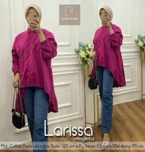 Larissa atasan tunik wanita poplin jumbo fit to XXL teebaru mewah elegan kekinian