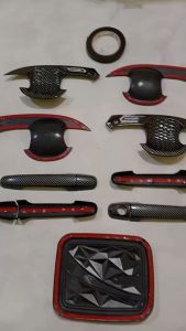 Paket Outer Handle Tank Cover Mobil Toyota Innova 2004-2015 Carbon Glossy