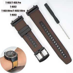 Leather Silicone Strap For Amazfit T Rex 3/2 Sports Women Men Bracelet Band Loop For Amazfit T-Rex/T-Rex Pro 2Ultra Accessory