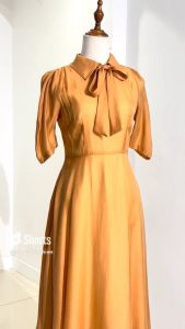 [Voucher 15% MOV 199K cap 100K  Đầm nữ HeraDG dáng xòe thiết kế cổ đức tay bồng trẻ trung nữ tính chất tơ cao cấp SDPBD2006