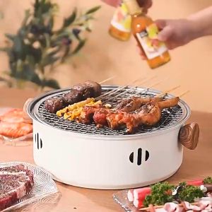 เตาถ่านปิ้งย่างบาร์บีคิว เตาย่างBBQ เตาย่างแคมป์ปิ้ง กระทะปิ้งย่างทรงแบน ถาดปิ้งย่าง น้ำหนักเบา พกพาสะดวก