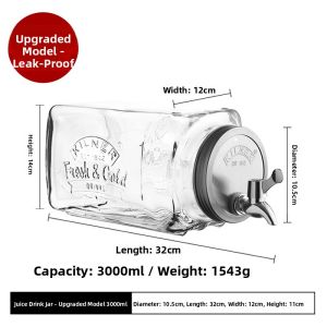 YOGEHOME | Refrigerator Safe Multi-use Glass Water Jug