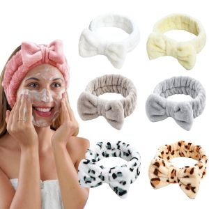 Trendy Butterfly Knot Hair Ties Wide Edge Washing Face Hair Bands Womens Flannel Headwear Fashionable Hair Accessories