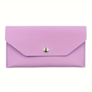 PU Leather Cash Envelope Wallet Reusable Cash Envelope Wallet for Money Distribution Minimalist Solid Color Long Wallet