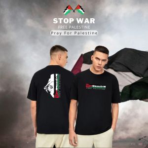 Jyuline Kaos Pendek Distro Sablon Free Palestine Original Termurah