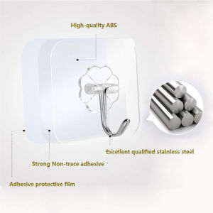 【SG READY STOCK】 Hooks For Hanging 吊钩 Hook For Wall 墙钩 Magic Hook Kitchen Without Nails Transparent Strong Sticky Heavy Hanging Adhesive Wall Seamless