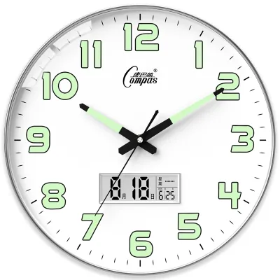 Compas | Nightlight Silent Quartz Wall Clock For Home
