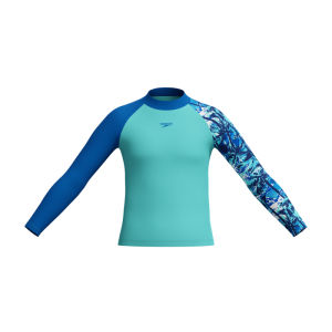 Speedo | Soft Comfortable Dopamine Pattern Sunscreen Chlorine Resistant Childrens Swimming Top