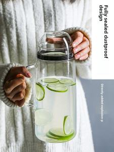 Fully Sealed Dustproof Glass Cold Water Bottle 2L Large Capacity Cold Boiled Water Cup Heat Resistant High Temperature Explosion-Proof For Home Refrigerator