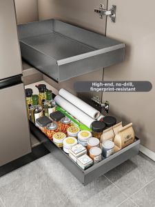 No-Drilling Drawer Style Deep Cabinet Storage Basket