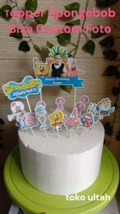 Topper Cake Spongebob Custom: Dekorasi Kue Ulang Tahun Anak