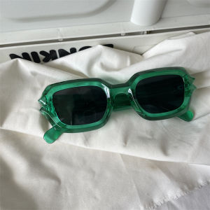 แว่นกันแดดทรงสี่เหลี่ยมสีเขียวสดสำหรับผู้หญิง สไตล์ไฮเอนด์ แฟชั่น เข้ารูป ป้องกันแสงแดด แว่นกันแดดสำหรับเล่นกีฬากลางแจ้ง