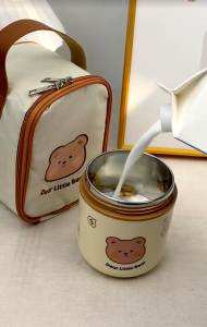 Thermos Flask Thermal Soup Cup Stainless Steel Food Container Porridge Warmer Portable Lunch Box Cooler Bag