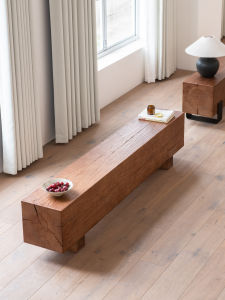 Solid Wood Bench Hotel Guest Room Wooden Stool TV Display Shoe Changing Bench Living Room Decorative Art Style Furniture