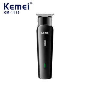 Kemei KM-1115 Professional Hair Trimmer Cordless Rechargeable Edgers Clippers LCD Display 0mm Gapped T-Blade Men Hair Cutting Kit