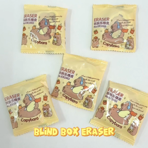 (READY STOCK) Pemadam Misteri Blind Box Labubu Capybara Cute Eraser Set Surprise Kid Present Stationery Pelajar卡通盲盒橡皮擦文具