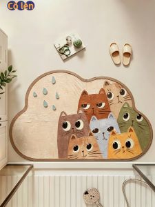 JIAYOUYA | Thảm Tắm Thiết Kế Hoạt Hình Chống Bẩn Không Trượt Thấm Nhanh Khô Sớm