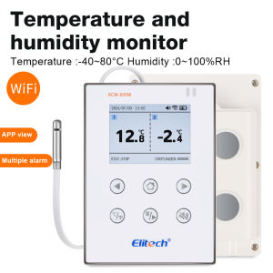 RCW-800W LCD Display WiFi Temperature&Humidity Data Logger Temp Hygrometer APP Control Smart Thermometer with External Sensor