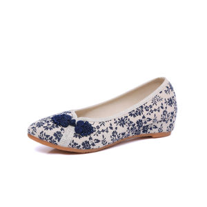 Ethnic Style Low Heel Low Vamp Traditional Beijing Cloth Shoes