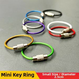 Portable Stainless Steel Keychain Hand Ring Hook Colorful Steel Wire Circle Storage Home Use Key Ring Creative Gift