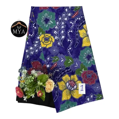 (3264) WOMEN WEAR FLORAL BLACK KERIS SOLO BATIK ( 2 METERS SIAP JAHIT)