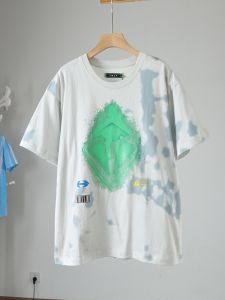 Áo Thun Tay Ngắn Dáng Rộng Cổ Tròn in Họa Tiết Sọc Dệt Kim Thường Ngày Cho Nam Mùa Hè 2024 Thời Trang Áo Thun