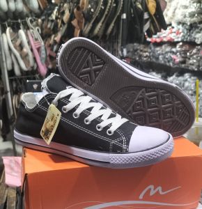 sepatu kain canvas berkualitas premium bahan tebal ukuran 36-43 sepatu sekolah hitam putih