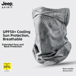 JEEP SPIRIT | UV Protection Summer Outdoor Hollow Top Sun Hat With Ice Silk Mask