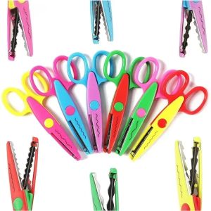 Wavy Scissors Pattern Paper Cutter DIY Handmade Tools Paper Craft Kawaii Card Photo Safe Scissors Kids Gifts Office Supplies New