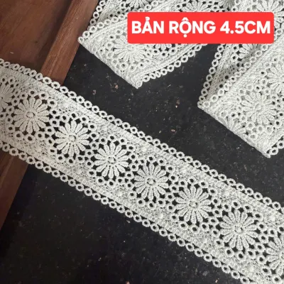 (DÂY 6 MÉT 5) REN COTTONCÓ 3 MÀU PHỤ LIỆU MAY VÁ BẢN RỘNG 4.5CM.
