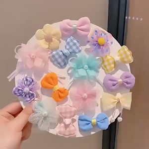 6 Colors Childrens Bow Hairpin Kid Cartoon Hair Clip Cute Princess Hair Styling Tools Hair Bang Clip Baby hair accessories