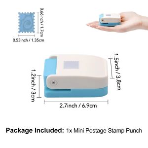 0.5x0.6inch Rectangle Postage Stamp Punch Mini Size Lever Action Craft Punch for Paper Crafting Scrapbooking DIY Card Punching