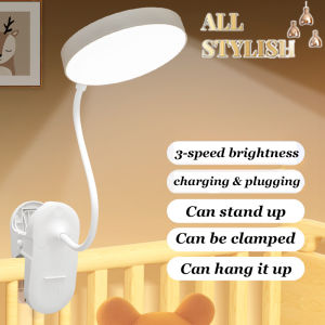 Led Table Lamp USB Rechargeable Night Light With Folding Clamp Study Stand Read Lamp Touch 3 Modes Dimming Eye Protection Light
